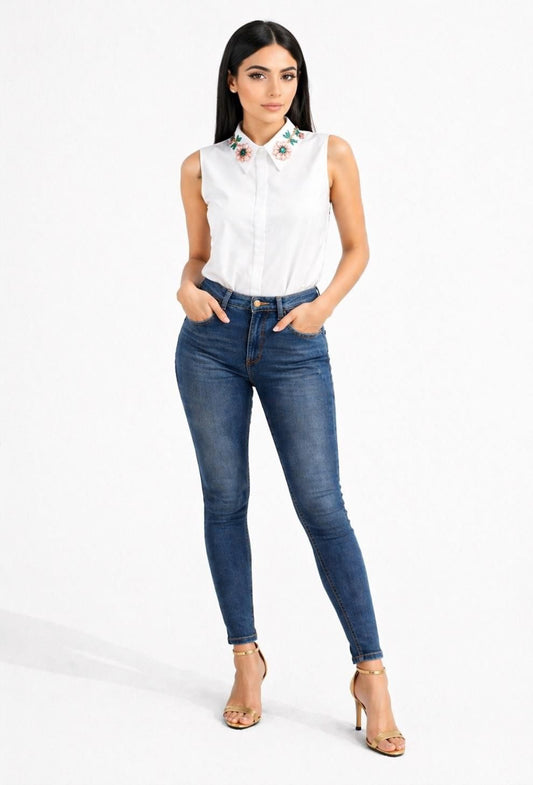 Statement Collar White Shirt