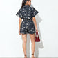 Ink Splash Denim Romper