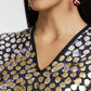 Gold Foil Small Dots Muslin Kaftan