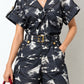 Ink Splash Denim Romper
