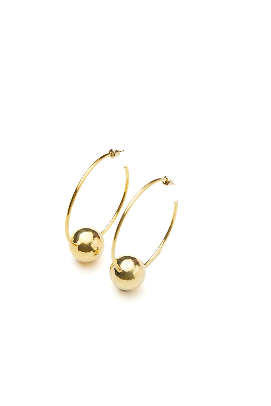 Gold Hoops with Ball