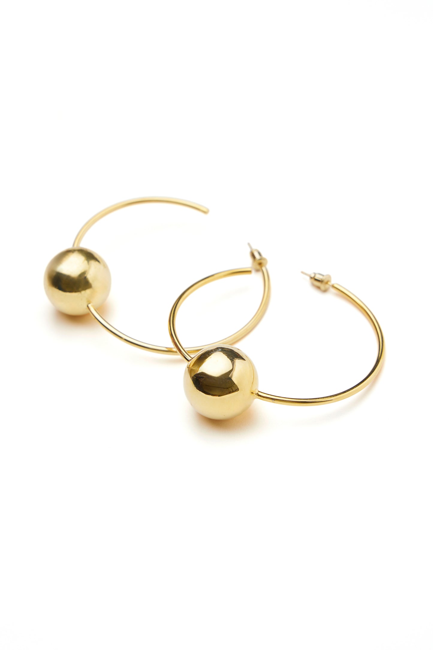 Gold Hoops with Ball