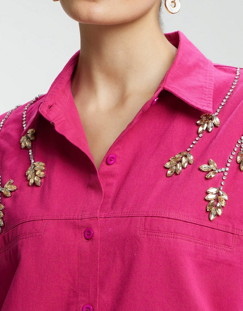 Stone Stem Work Oversized Shirt
