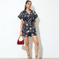 Ink Splash Denim Romper