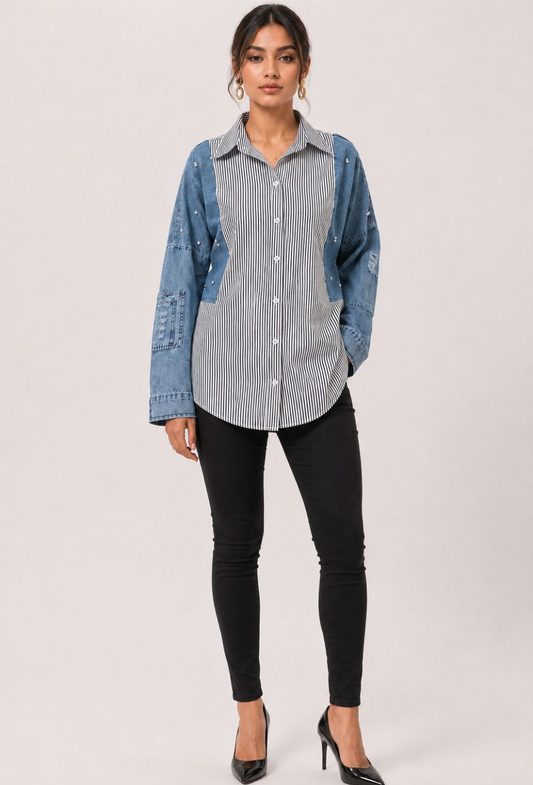 Denim Meets Downtown Shirt