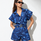 Ink Splash Denim Romper