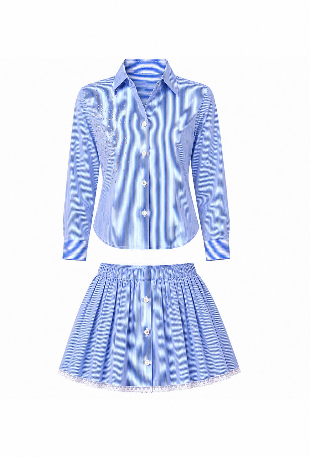 Luna Lace Hem skirt set