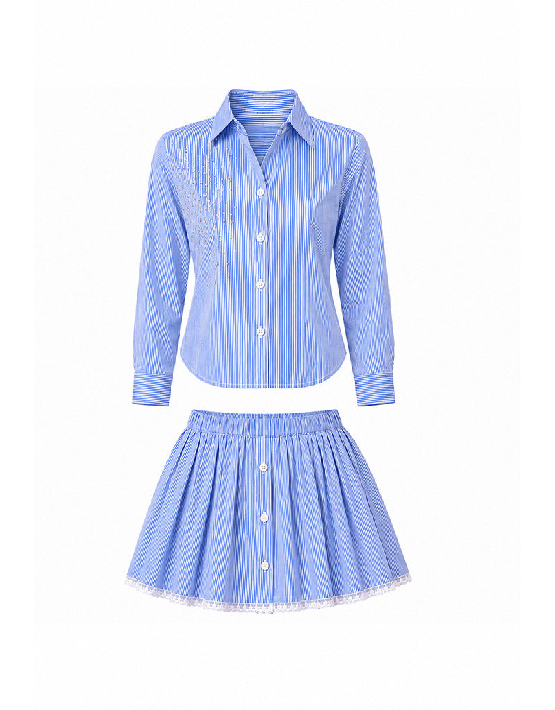 Luna Lace Hem skirt set