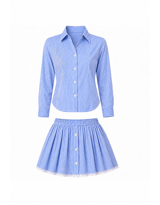 Luna Lace Hem skirt set