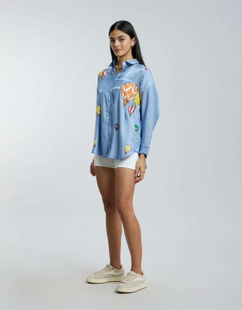Hot Air Balloon Satin Shirt
