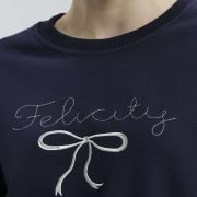 Bow Felicity Sweatshirt Navy Blue NCW-040 -1