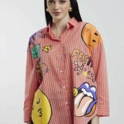 Oversized Orange Fun Shirts NCW-041 -5