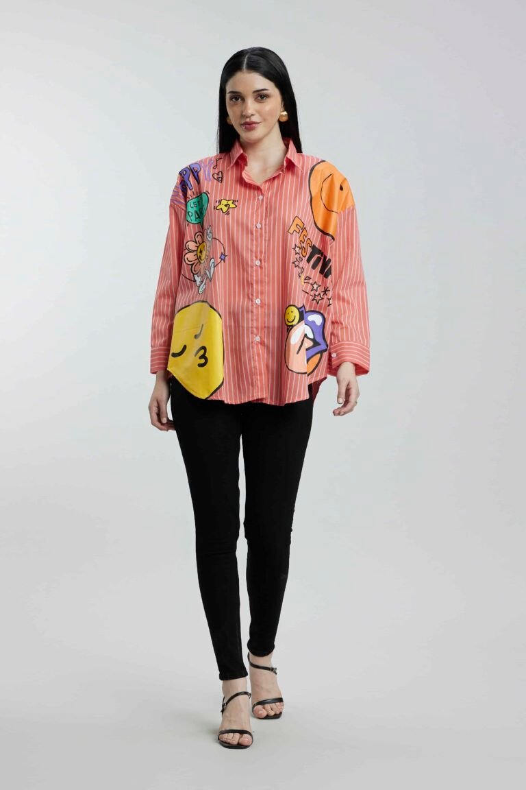 Oversized Orange Fun Shirts NCW-041 -1